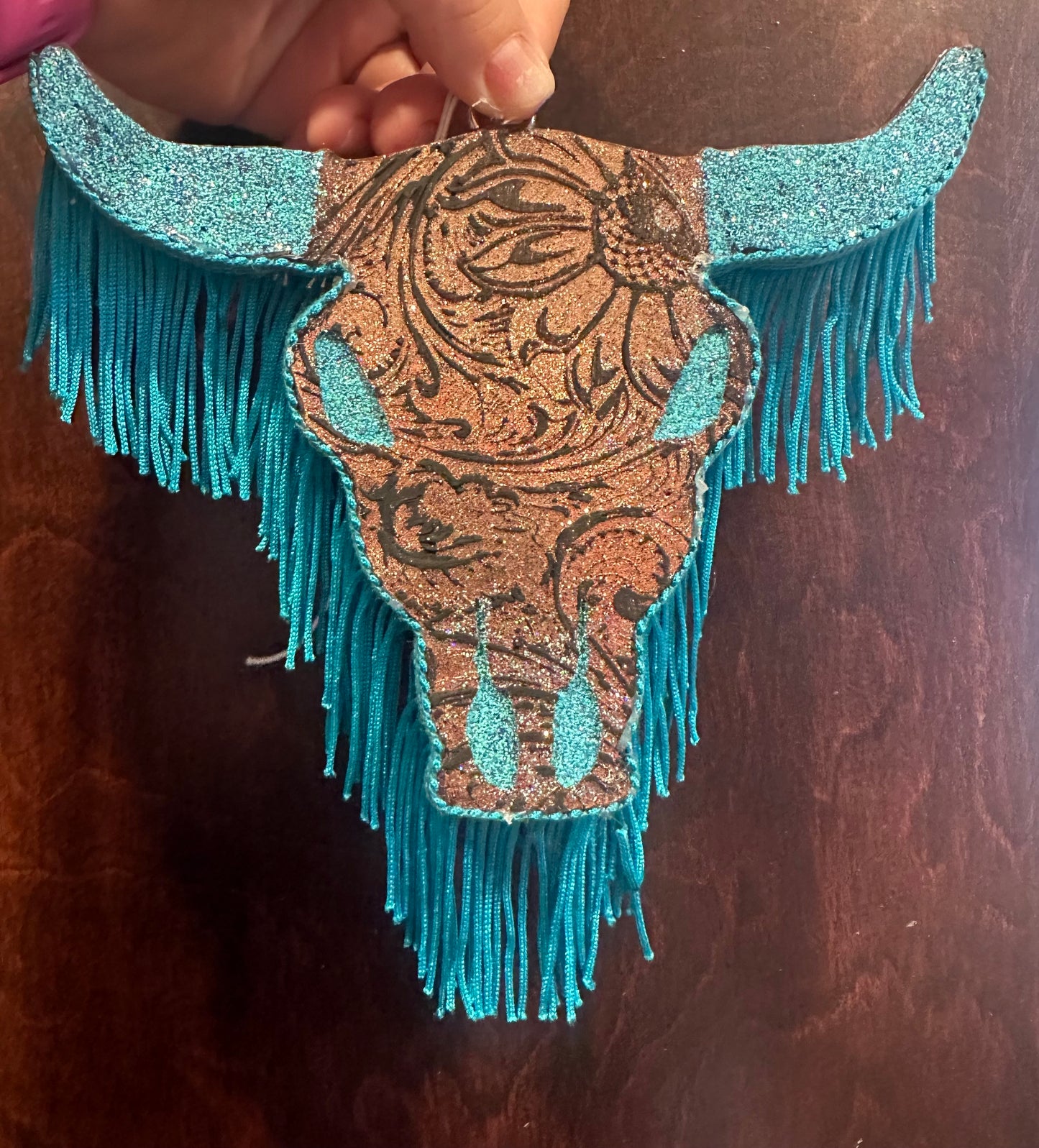 Leathered Bull Skull.