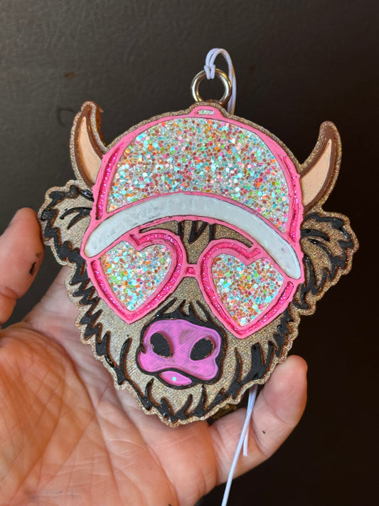 Cow w/ Glasses & Cap.