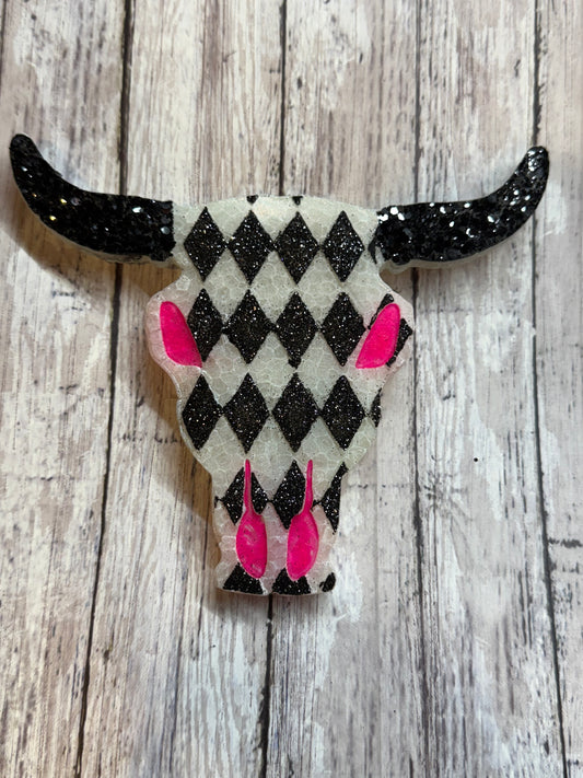 Checkered Bull Skull.