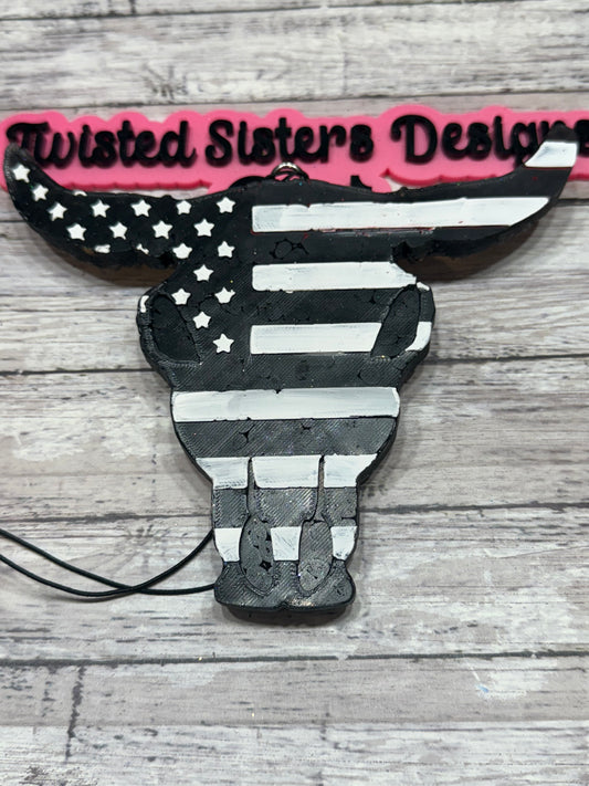 American Flag Bull Skull.